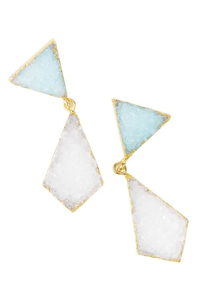 Saachi 14k Druzy Neck-tie Dangle Earrings In White