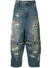 MOSTLY HEARD RARELY SEEN DISTRESSED CROPPED JEANS,MH02AGJ0111851779