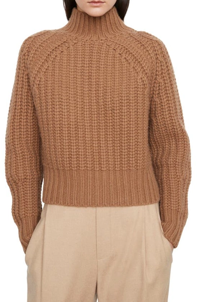Vince Turtleneck Cashmere Sweater In Brown