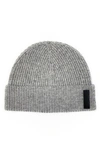 Bruno Magli Cashmere Ribbed Cuff Beanie In Grey