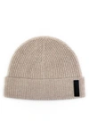 Bruno Magli Cashmere Ribbed Cuff Beanie In Natural