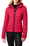 Bernardo Hooded Quilted Water Repellent Jacket In Vivacious