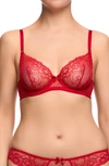 Dita Von Teese Fiamma Underwire Balconette Bra In Rose Red