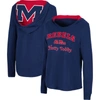 Colosseum Women's  Navy Ole Miss Rebels Catalina Hoodie Long Sleeve T-shirt In Navy