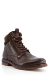 Dune London Candor Lace-up Cap Toe Boot In Brown