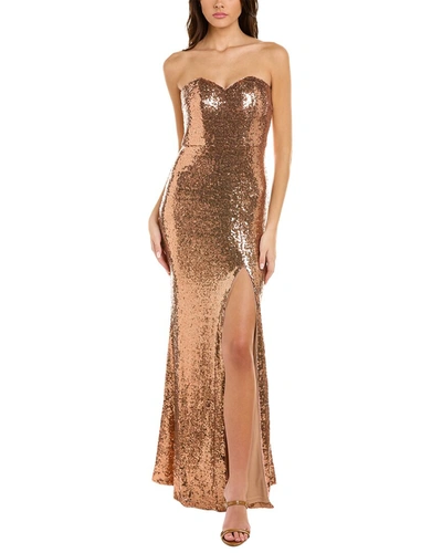 Black By Bariano Olivia Gown In Metallic