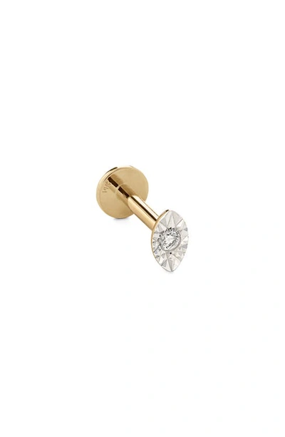 Monica Vinader Marquise Diamond Single Stud Earring In 14kt Solid Gold