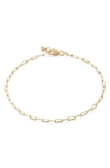 MONICA VINADER 14K GOLD PAPER CLIP CHAIN BRACELET