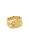 Monica Vinader Havana Double Ring In 18ct Gold On Sterling