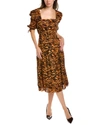 Walter Baker Yosline Midi Dress In Brown