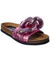 Jw Anderson Chain Leather Slide In Purple