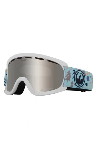 Dragon Lil D Base Youth Fit 44mm Snow Goggles In Forest Friends/ Silver Ion