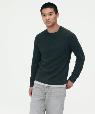 Naadam Cashmere Waffle Crewneck Sweater In Invisible Charcoal
