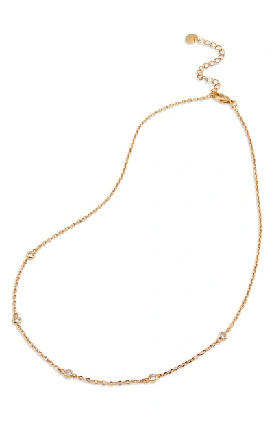 Savvy Cie Jewels Cz Station Choker Necklace In White