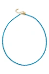 SAVVY CIE JEWELS BLUE TURQUOISE CHOKER NECKLACE