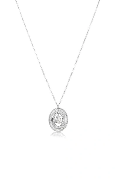Meira T White Gold, White Topaz, & Diamond Dagger Pendant Necklace In Pink