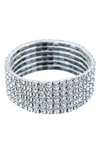Adornia Stretch Crystal Wide Bracelet In Silver