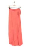 Go Couture Wrap Midi Skirt In Pale Rosette