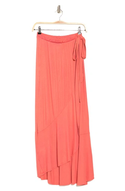 Go Couture Wrap Midi Skirt In Pale Rosette