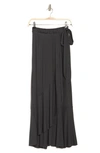 Go Couture Wrap Midi Skirt In Charcoal