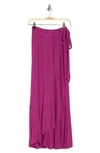 Go Couture Wrap Midi Skirt In Dahlia