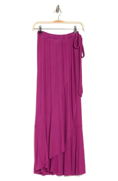 Go Couture Wrap Midi Skirt In Dahlia