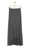 Go Couture Asymmetric Hi-low Skirt In Charcoal Print 3