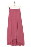 Go Couture Asymmetric Hi-low Skirt In Pale Rosette