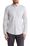 14th & Union Stretch Cotton Oxford Button-down Shirt In Grey Silk- White Oxford