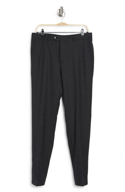 Original Penguin Birdseye Wool Trousers In Charcoal Grey