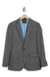 Original Penguin Birdseye Stretch Wool Blend Sport Coat In Charcoal Grey