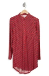 Nordstrom Rack Tranquility Button Front Nightshirt In Red Lollipop Bias Diamonds