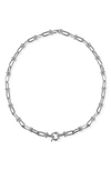 Gabi Rielle Sterling Silver Front Clasp Chain Necklace In Silver