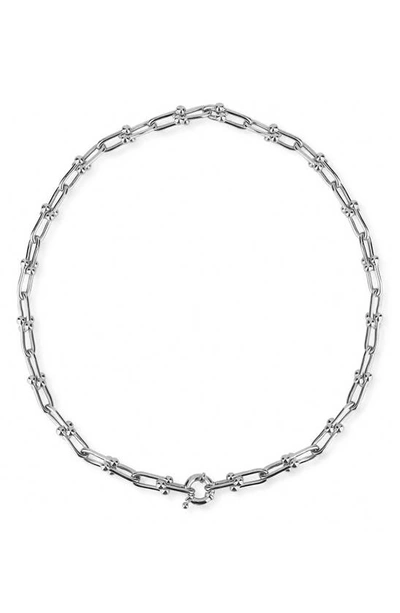 Gabi Rielle Sterling Silver Front Clasp Chain Necklace