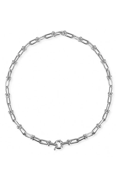 Gabi Rielle Sterling Silver Front Clasp Chain Necklace In Silver