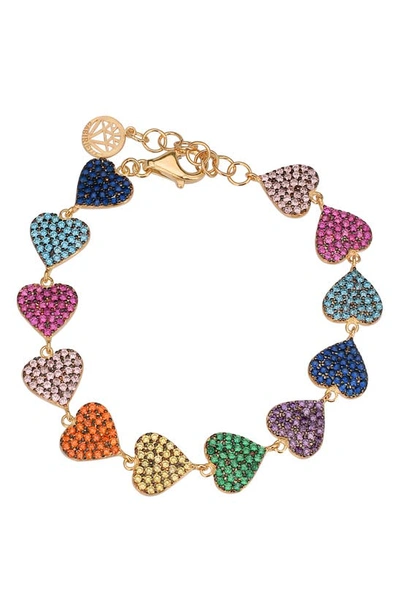 Gabi Rielle 14k Gold Vermeil Crystal Heart Bracelet