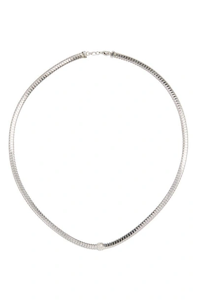 Meshmerise 18k Gold Plated Diamond Chain Necklace In White Gold
