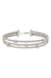 Meshmerise 18k Gold Plated Stainless Steel Diamond Bangle Bracelet In White Gold
