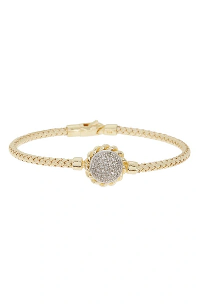 Meshmerise 18k Gold Plated Diamond Bangle In Yellow Gold