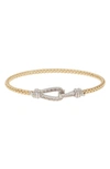 Meshmerise Diamond Hook And Loop Bangle Bracelet In Yellow Gold
