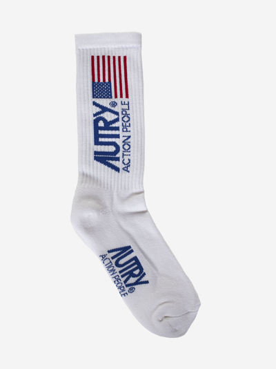 Autry Intarsia-knit Ankle Socks In White