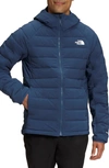 The North Face Belleview Stretch Water Repellent 600-fill Power Down Puffer Jacket In Shady Blue