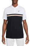 Nike Dri-fit Victory Golf Polo In White/ Black/ Arctic Orange