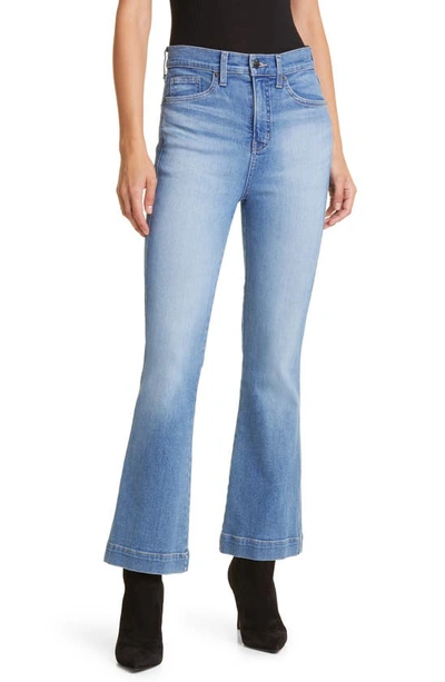 Veronica Beard Carson High-rise Stretch Flared Ankle Jeans In Juno