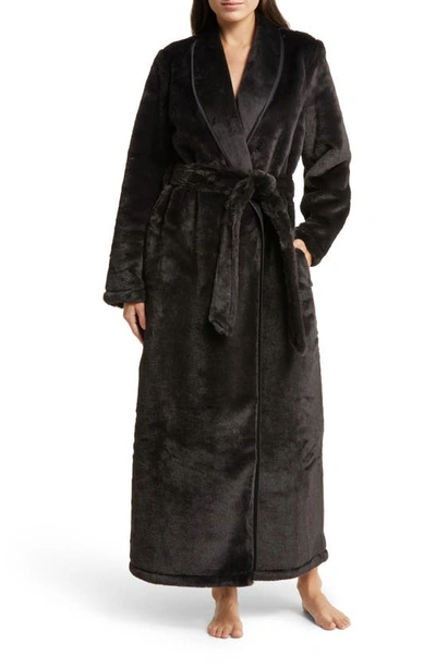 Nordstrom Recycled Faux Fur Robe In Black