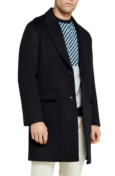 Ted Baker Raydon Wool Coat In Navy