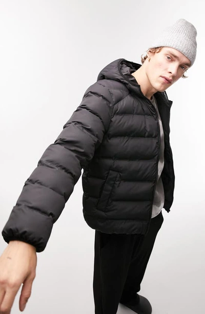 Topman Liner Jacket With Hood In Black
