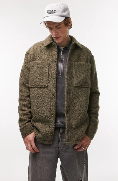 Topman Shacket In Khaki
