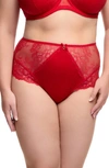 Dita Von Teese Fiamma High Waist Brief In Rose Red