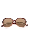 Lilly Pulitzer Norah 55mm Mirrored Polarized Sunglasses In Dark Tortoise